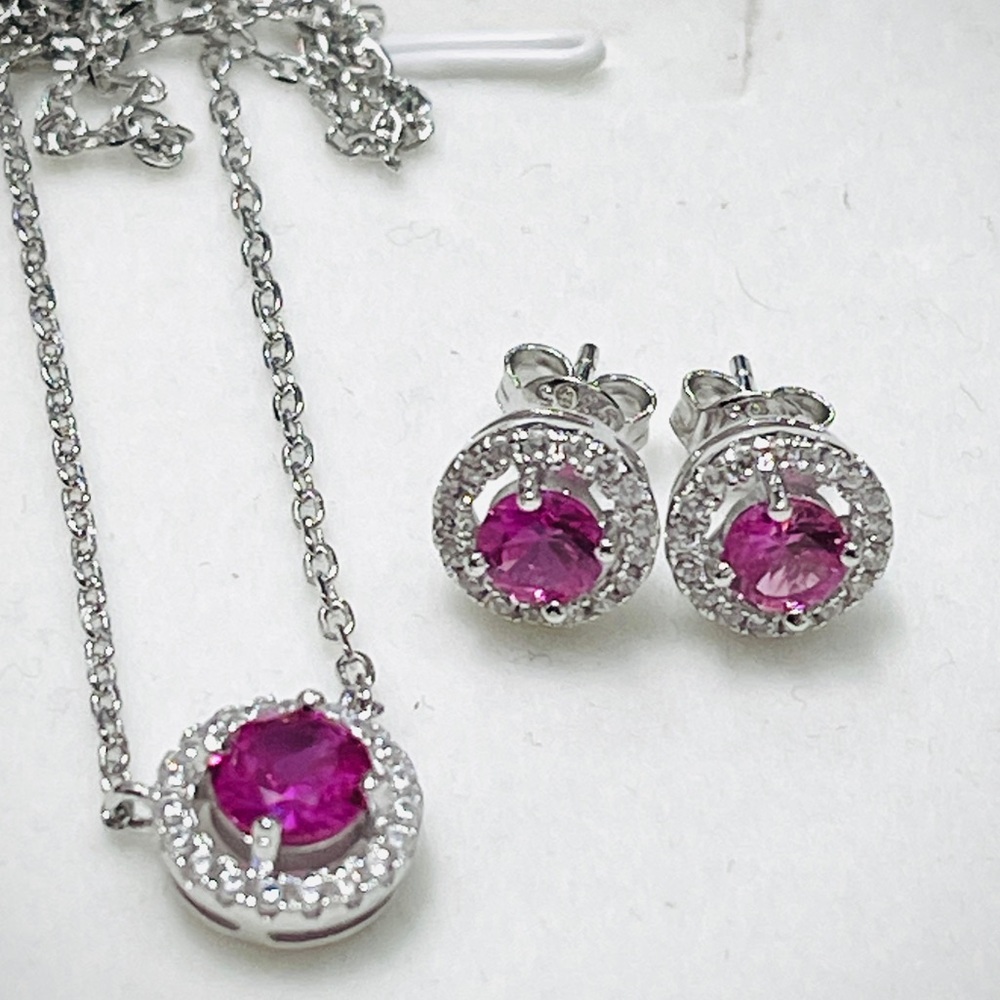 Pink Natural Sapphire Sterling Silver Jewelry